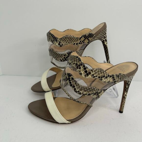 Alexandre Birman stiletto open toe slide python patent sandals size EU 40 - Picture 1 of 10